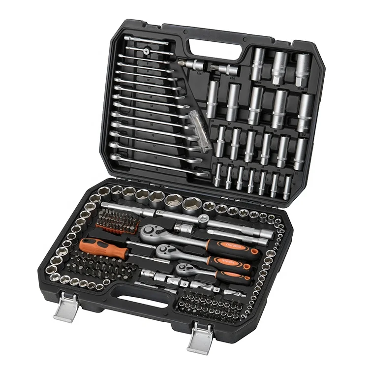 

KAFUWELL 215pcs mechanic socket set machine repair auto tools with CR-V combination spanner