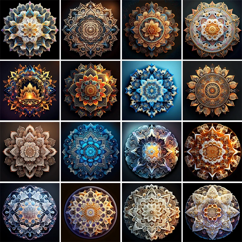 

DIY 5D Mandala Flower Diamond Painting Full Round Square Diamond Embroidery Mosaic Picture Cross Stitch Kit Home Decoration Gift