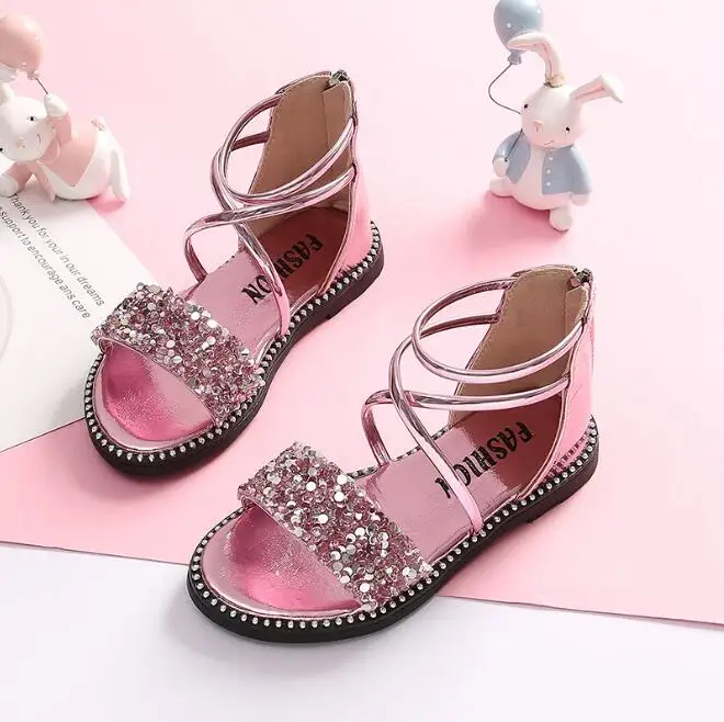 

Summer New Baby Sandals Little Girl Love Breathable Sandals 2022 Kids Fashion Sweet Princess Soft Bottom Rhinestone Korean Style