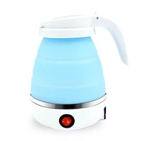 600ml mini electric kettle eu stainless steel silicone foldable water kettles teapot chaleira eletrica kitchen appliances tool