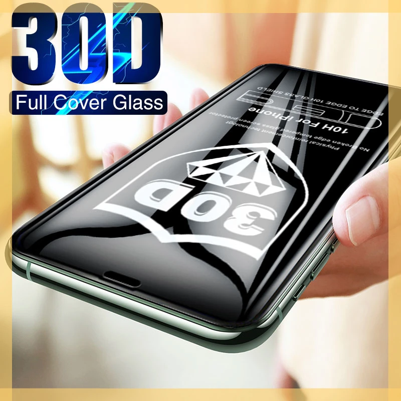 

30D Full Cover Tempered Glass On For iPhone 11 Pro Max 12 13 X XR XS Max 12 mini Screen Protector For iPhone 6 6s 7 8 Plus Film