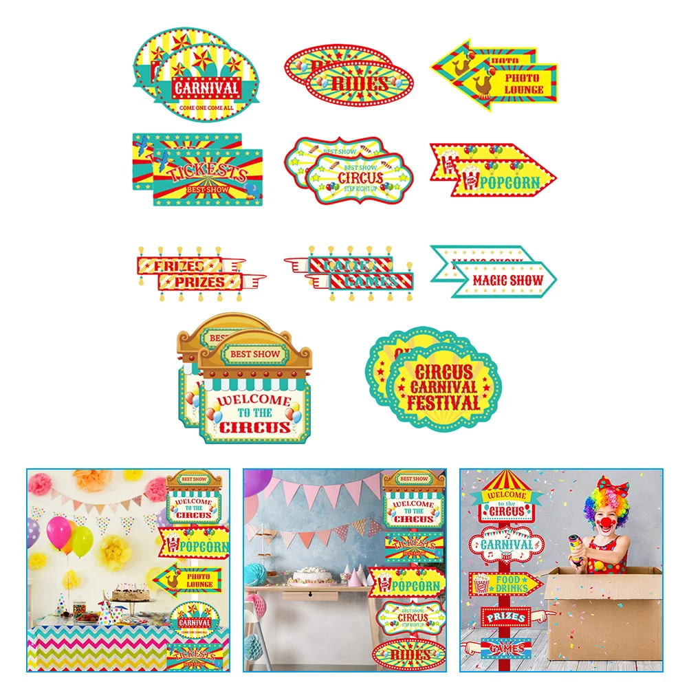 

22 Pcs Party Sign Decoration Carnival Supplies Household Decor Decors Directional Household Theme Decorations Paper