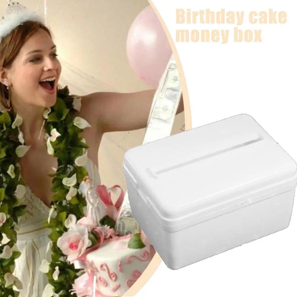 

Cake Decoration Draw Money Box Birthday Party Surprise Money Box Creative Plastic Birthday Draw Draw Box Decoration Fun S7C4