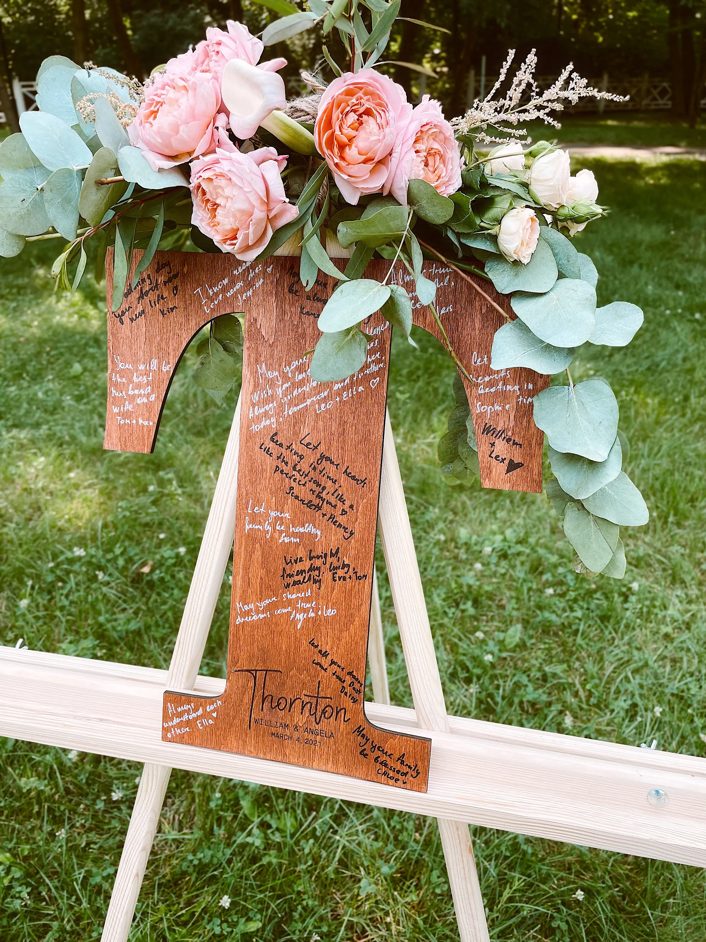 

Personalized Letter Guest Book Alternative, Birthday Guestbook, Romantic Wedding Reception Sign, Wooden Wedding Gift