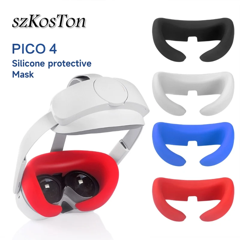 

SZKOSTON Silicone Protective Case for Pico 4 VR Headset Anti-Sweat/Leakage Light Face Interface Eye Cover for PICO 4 Accessories