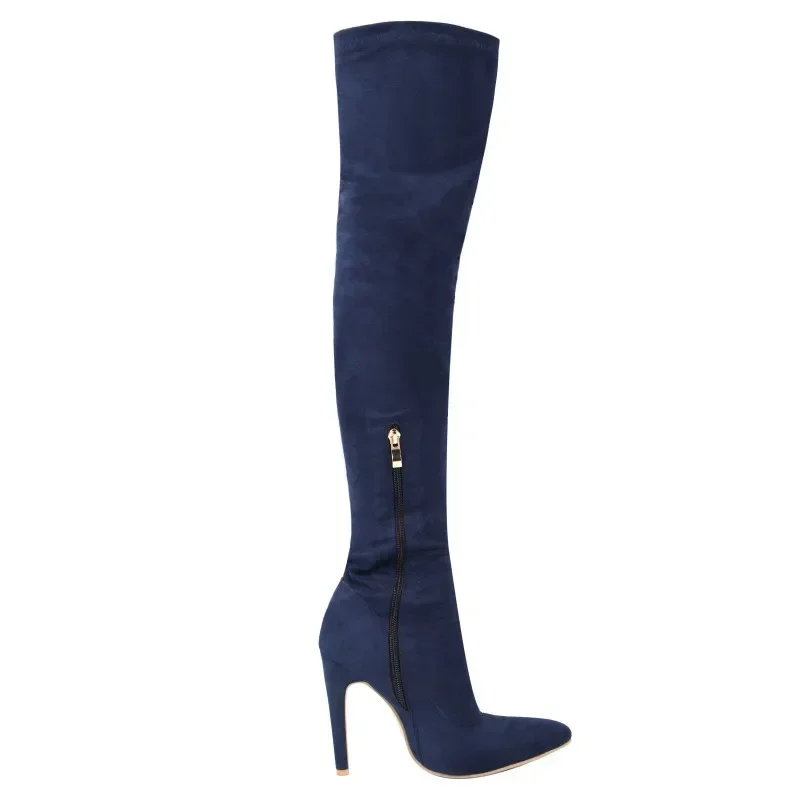 Замшевые женские ботильоны со шнуровкой на высоком каблуке 11 см и молнией тонком