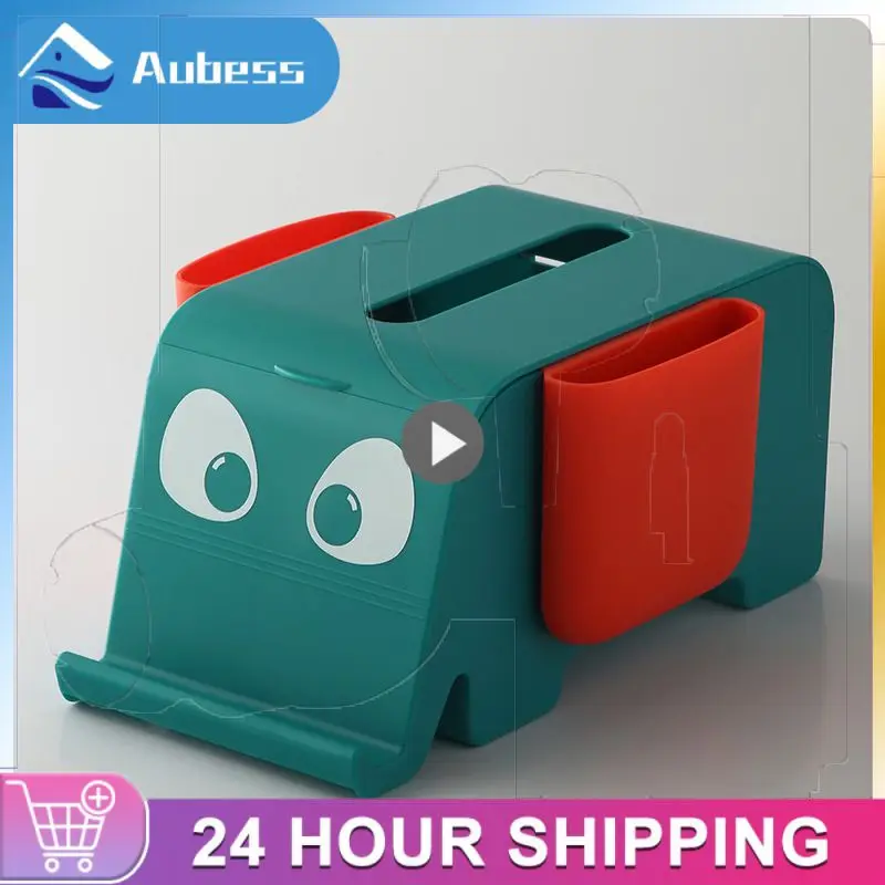 

Creative Tissue Box Multi Functional Pumping Storage Box Remote Control Elephant Shape Paper Napkin Organizer Home Living Room