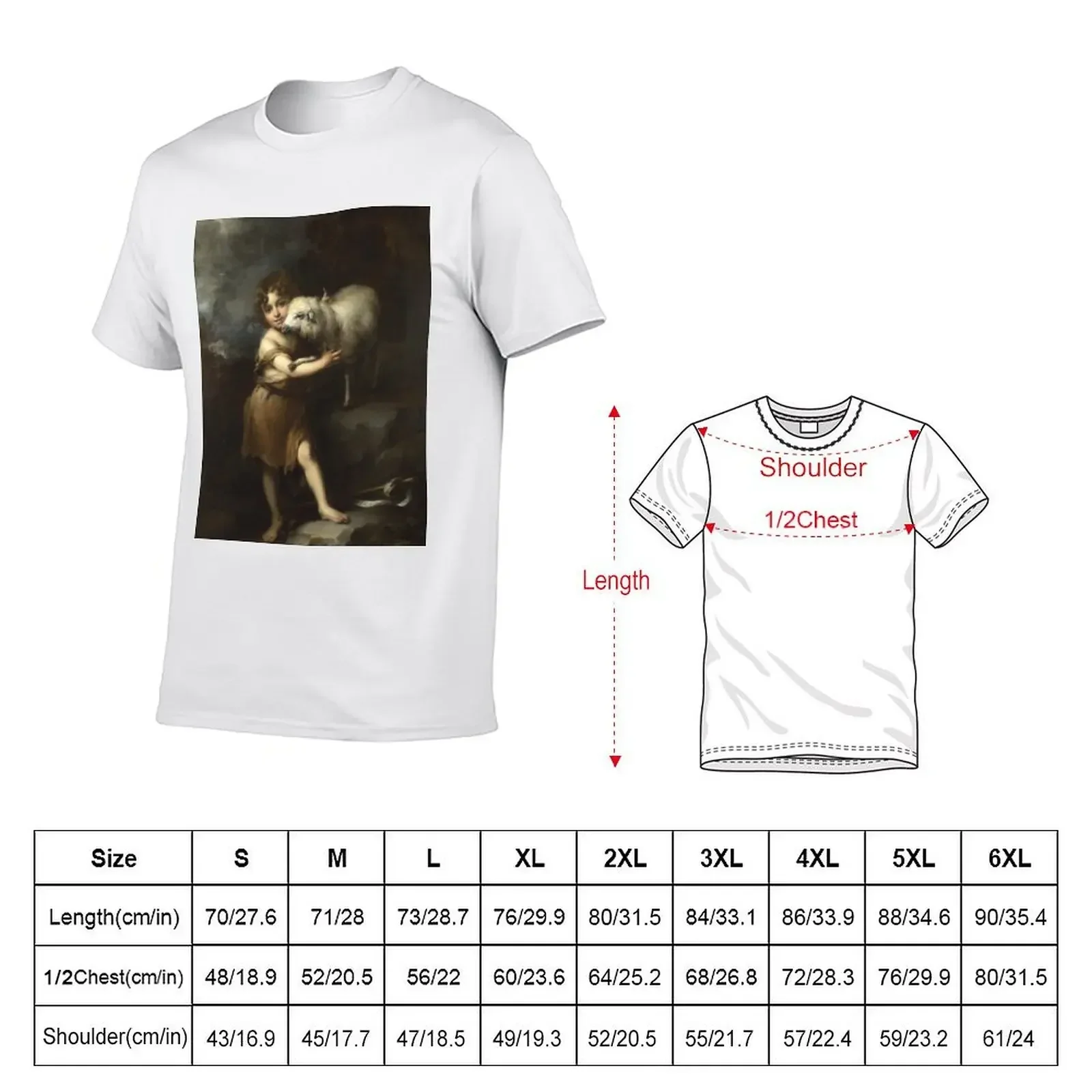 Футболка Bartolome Esteban Murillo-The Infant Saint John With The Lamb блузка мужская футболка в стиле аниме