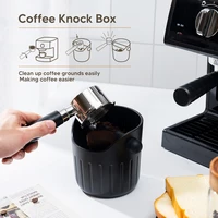 coffee knock box plastic shock absorbent espresso knock box for barista coffee grind anti slip grind dump bin with removable bar