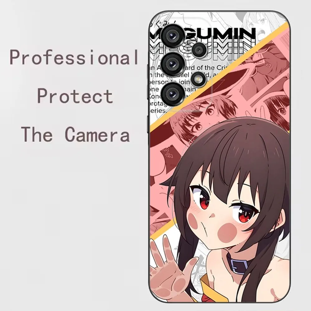Megumin Anime K-KonoSubaS Phone Case For Samsung Galaxy A13 A21s A22 A31 A32 A52 A53 A71 A80 A91 Soft Black Shell