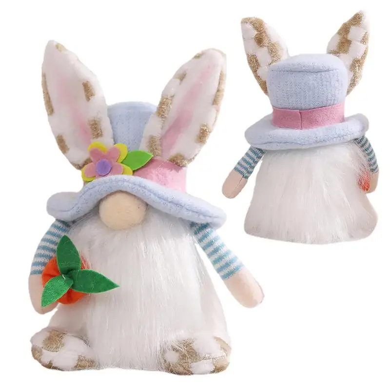 Пасхальные гномы без лица | Украшения для стола в виде ушей кролика из плюша