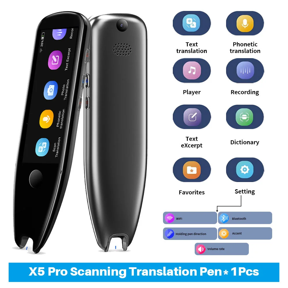 

X5 Pro Smart Voice Scan Translator Pen Real-Time Multi-function Language Translation Business Travel Abroad Dictionary Pen Sale