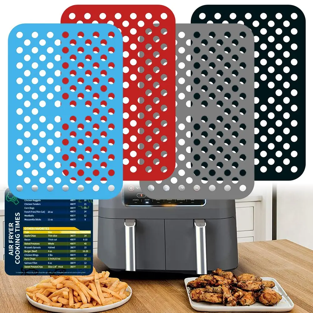 

Антипригарный кухонный прямоугольный силиконовый вкладыш, коврик для фритюрницы для Ninja DZ201 Foodi, многоразовый для Ninja Foodi DZ201