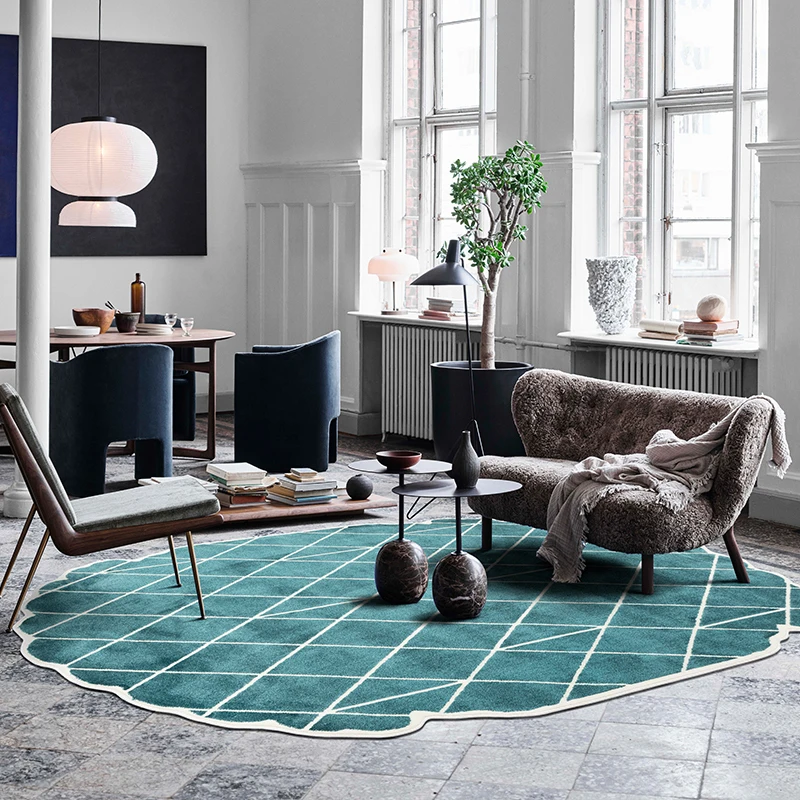 

Luxury Living Room Carpets Geometric Lines High-end Fashion Villa Bedroom Rugs Modern 3D Irregular Art Carpet IG Decoration Home