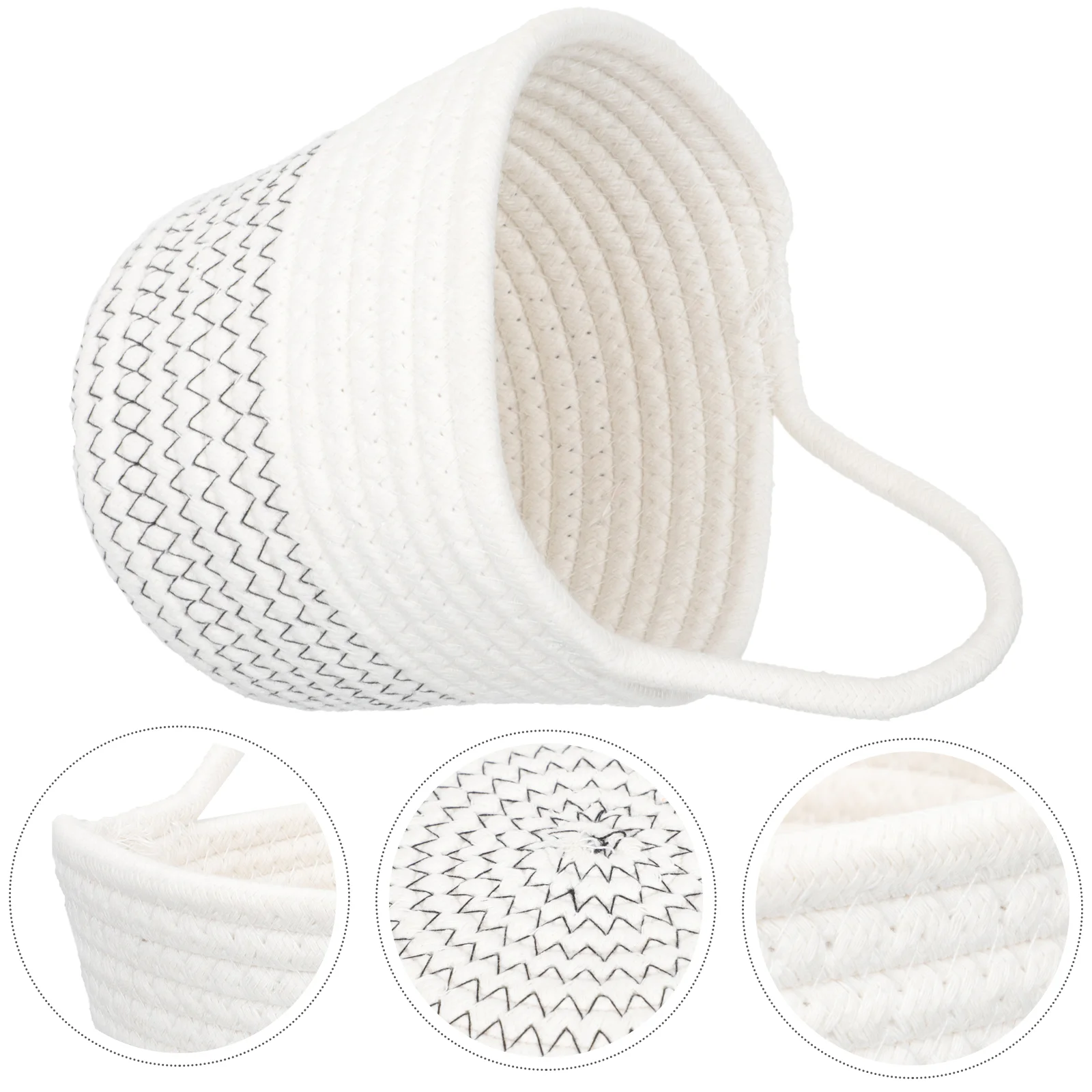 

Basket Hanging Storage Woven Shelf Organizer Laundry Rope Baskets Rattan Sundries Wicker Book Toy Nursery Baby Cotton Flower