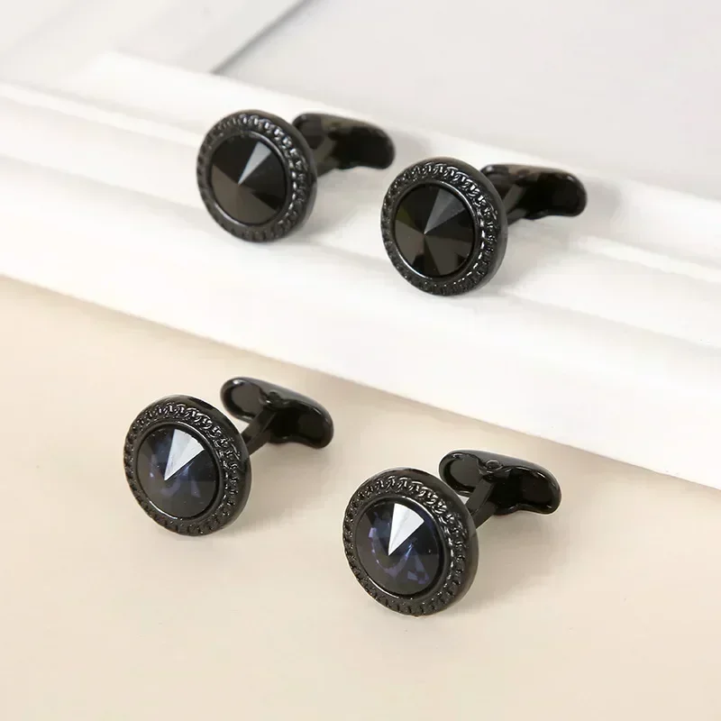 Круглые запонки с кристаллами высокого качества для пар свадебные украшения