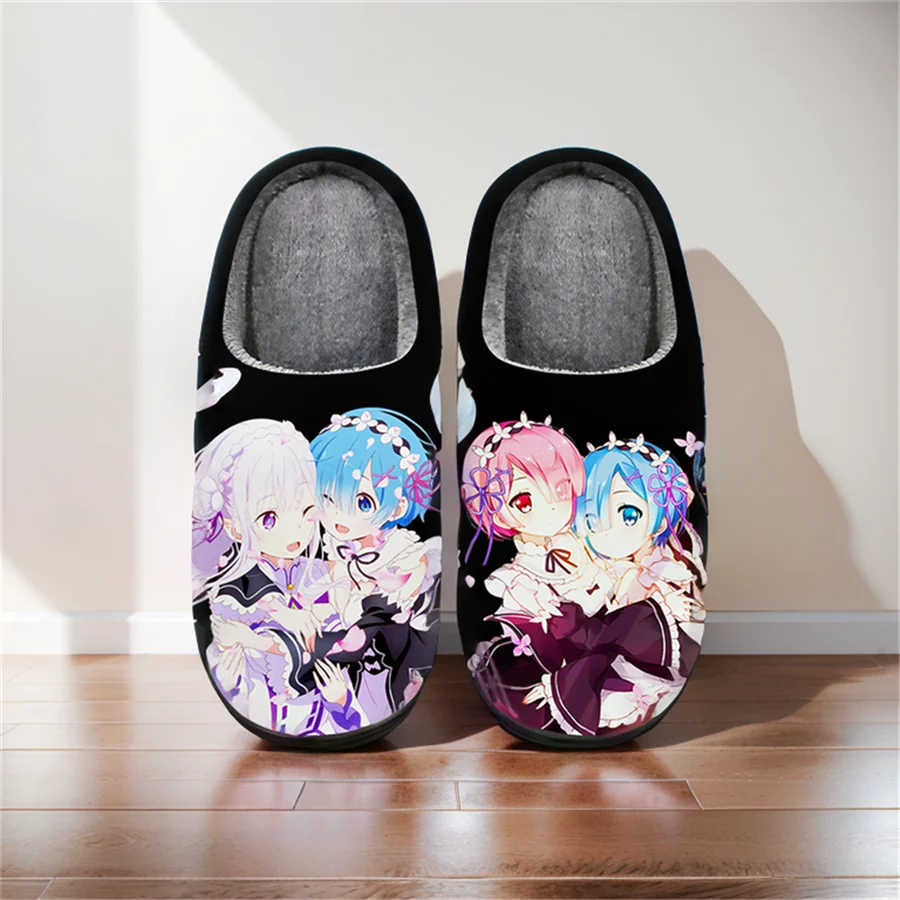 Anime Cartoon Cute Home Slippers RE: ZERO - Starting Life in Another World Winter Warm For Man Woman Halloween Gift