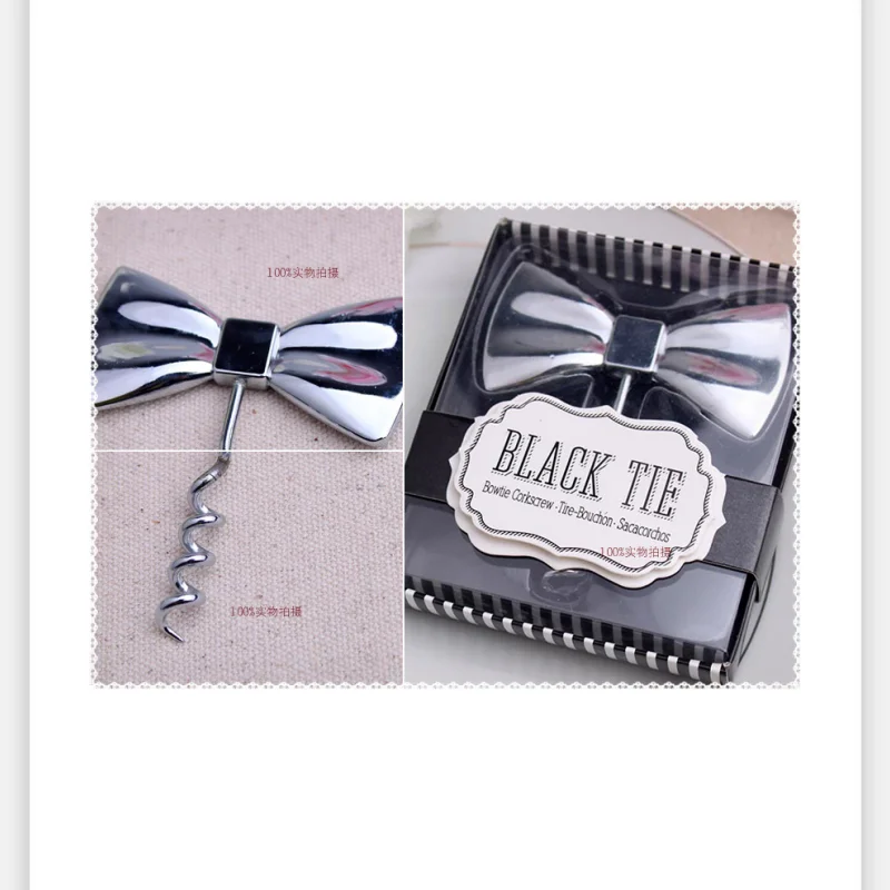

Free Shipping Unique Black Tie Corkscrew Wine Bottle Opener For Wedding Souvenirs Party Decorations