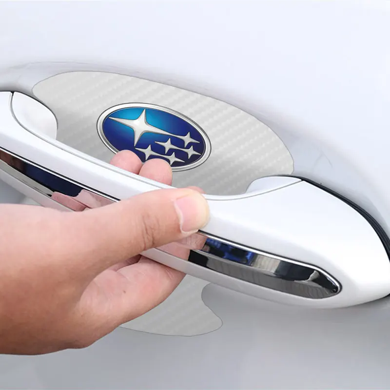 4 шт. защитные наклейки на дверную ручку автомобиля из углеродного волокна |