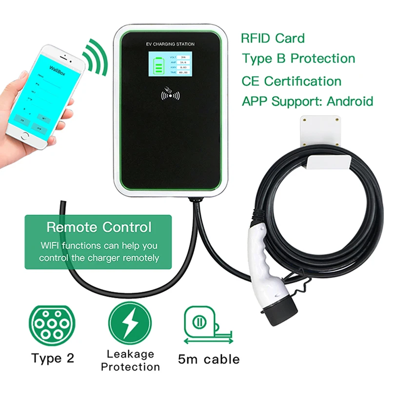 

11Kw Type2 380V 16A Wallbox Ev Charger Tuv Certification