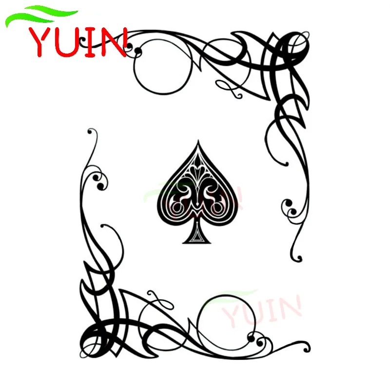 

Lovely Poker Cards Gambling Coolest Graphic Mysterious Flowers Car Sticker Fashion PVC Decoration Accessories Waterproof Decal