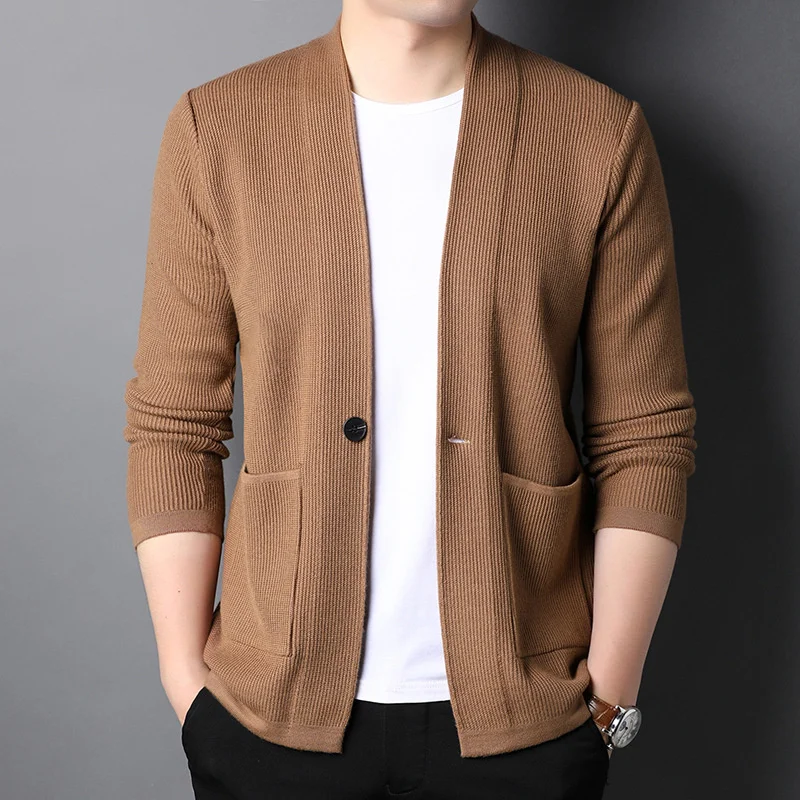 

Top Grade Autum New Brand Fashion Knitwear Winter Japanese Mens 1 Button Cardigan Sweater Casual Coats Jacket Men Clothing