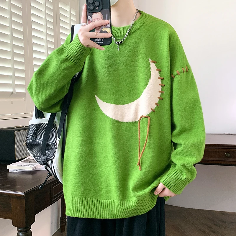 Мужской свитер из синели на флисе новинка осень-зима вязаный толстый теплый