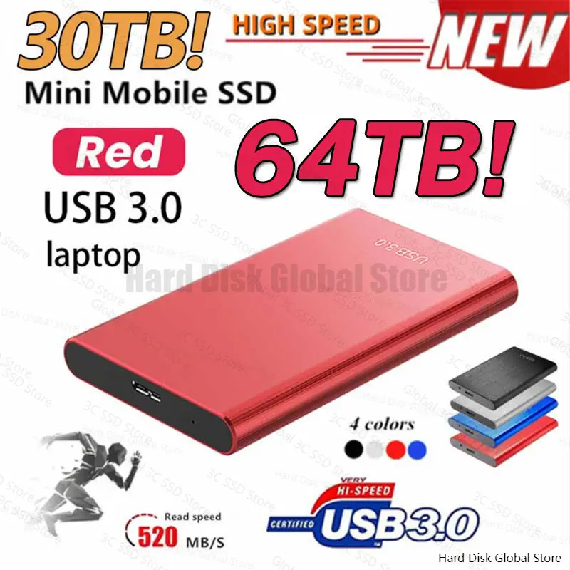 

Portable High-speed External 2TB 4TB 8TB SSD Hard Drive USB3.0 128TB 2.5 Inch 1TB Hard Disk Storage Devices for Desktop Laptop