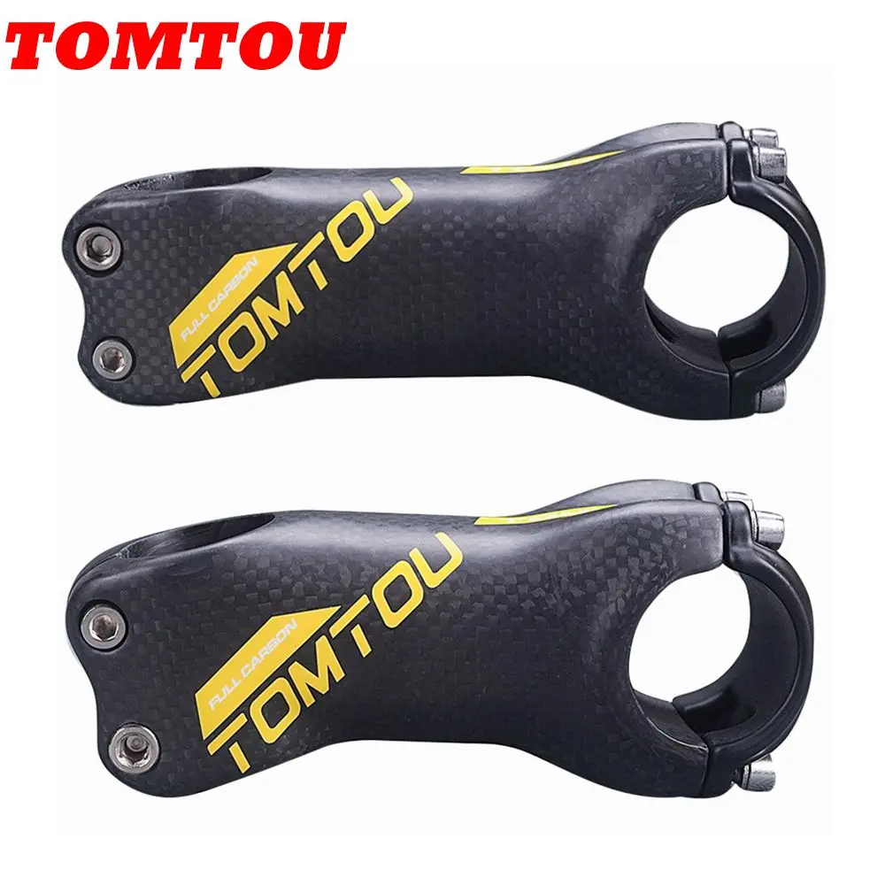 

TOMTOU Cycling Road Bike Mountain Bicycle Stem Full Carbon Stem Length 70/80/90/100/110/120/130mm 3K Matte Yellow