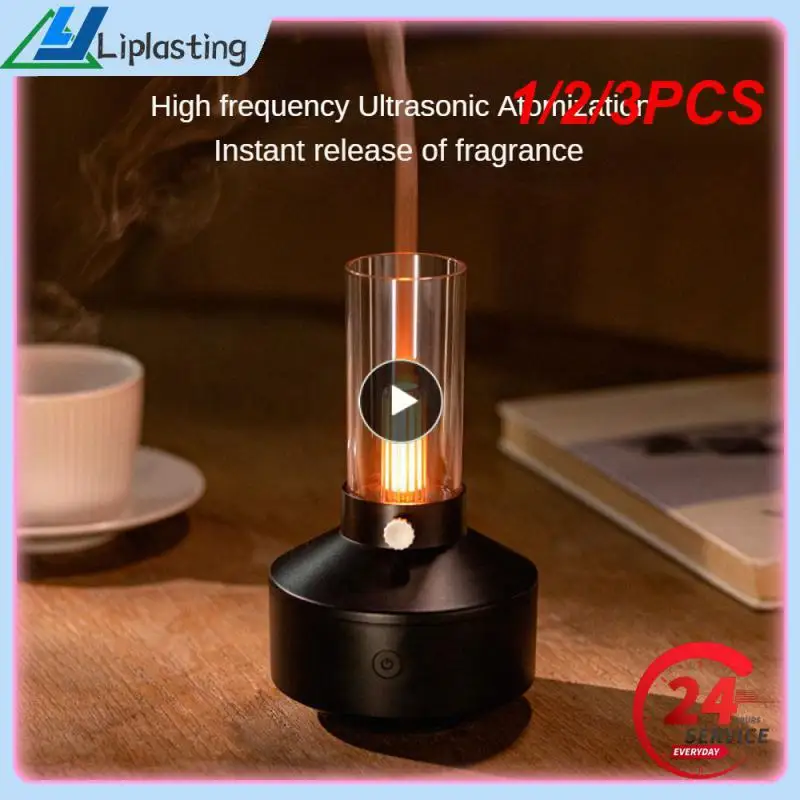 

1/2/3PCS Retro Light Diffuser Silent LED Light Filament Night Light 150ml Air Humidifier Work 5-8 Hours For Home Bedroom