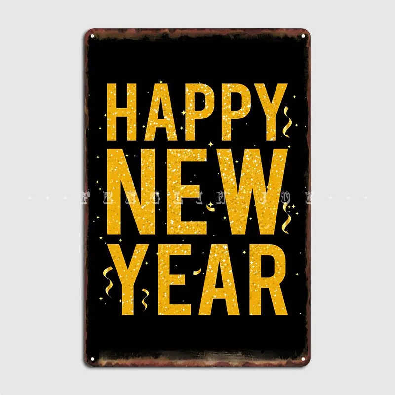 

С Новым годом, вечеринка Nye, металлический плакат, постер, настроить клуб, домашний паб, Жестяная Табличка на гараж плакаты