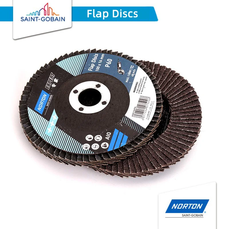 Saint-Gobain Norton Expert Louver P60 P80 Angle Grinder Polishing Disc 100×16mm Metal Rust Removal Sanding Falp Discs