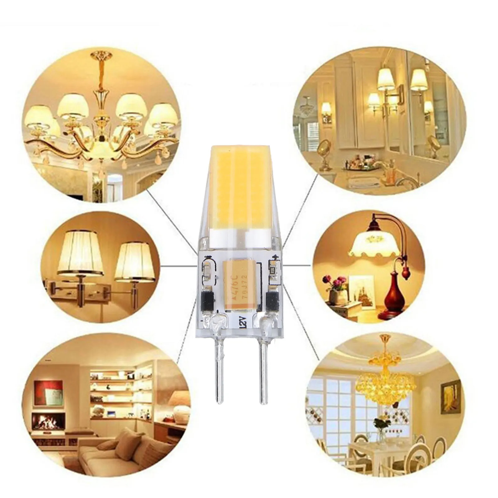 ZK40 6 шт. GY6.35 лампа 5 Вт AC DC 12 В COB лампочка энергосберегающая силиконовая потолочная