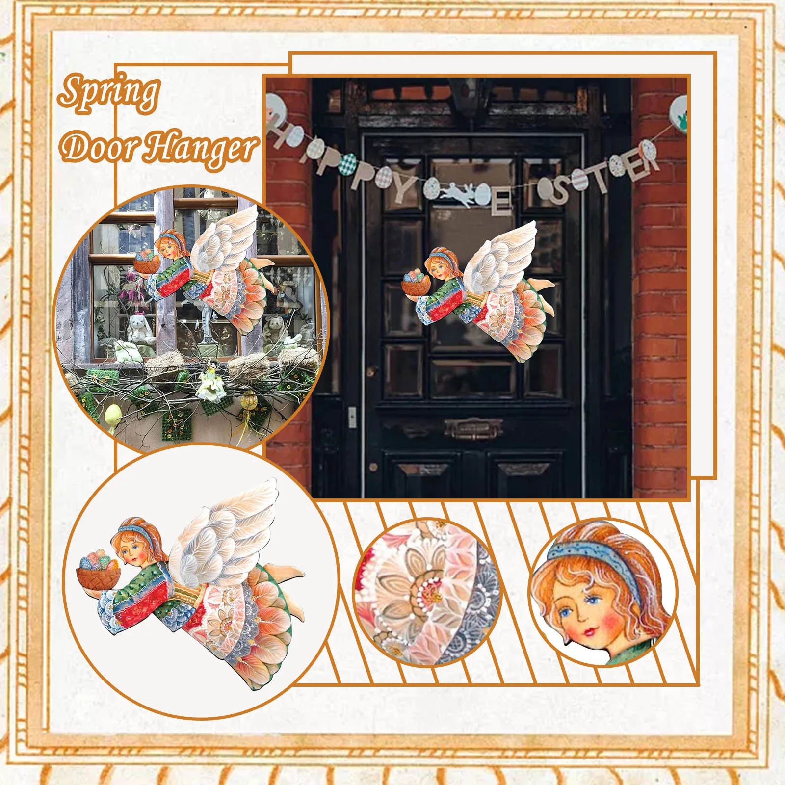 

Счастливая Пасха, подвесное украшение для двери, Настенная подвеска, пасхальный весенний дом, домашний декор, праздничные деревянные подел...