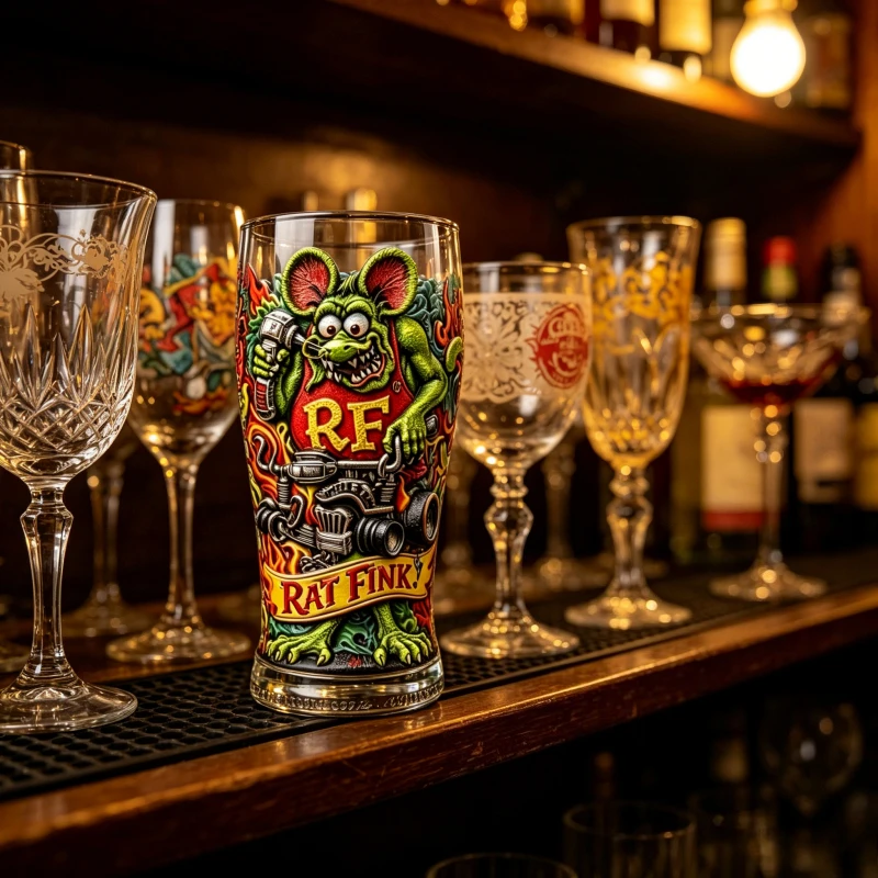 Фото Классическая пивная кружка Rat Fink в стиле панк-рок и хот-род, коллекционные украшения для бара №1