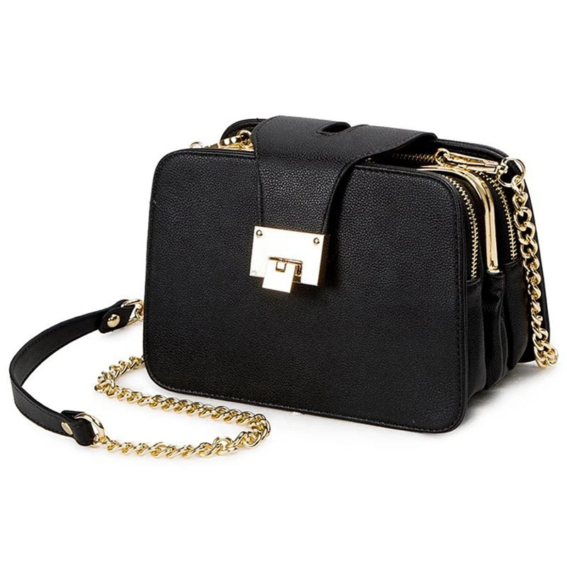 

ASDS-Spring New Fashion Women Shoulder Bag Chain Strap Flap Designer Handbags Clutch Bag Ladies Messenger Bags With Metal Buckle