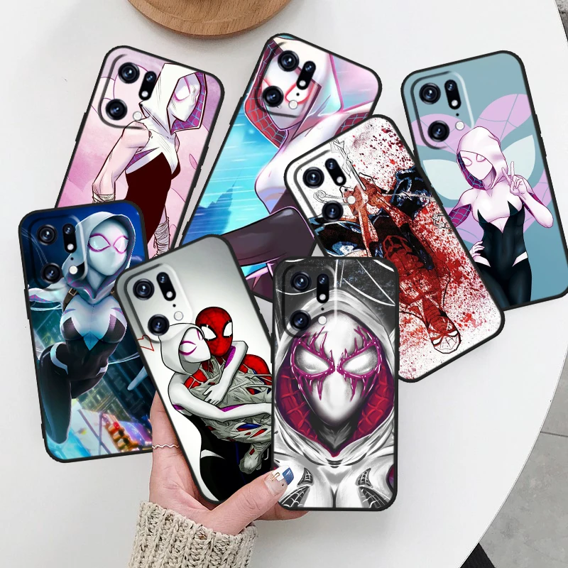 

hero marvel spiderman For OPPO Find X5 X3 X2 Neo Reno 7 6 5 Lite Pro 4Z 4G 5G Silicone Soft TPU Black Phone Case Cover