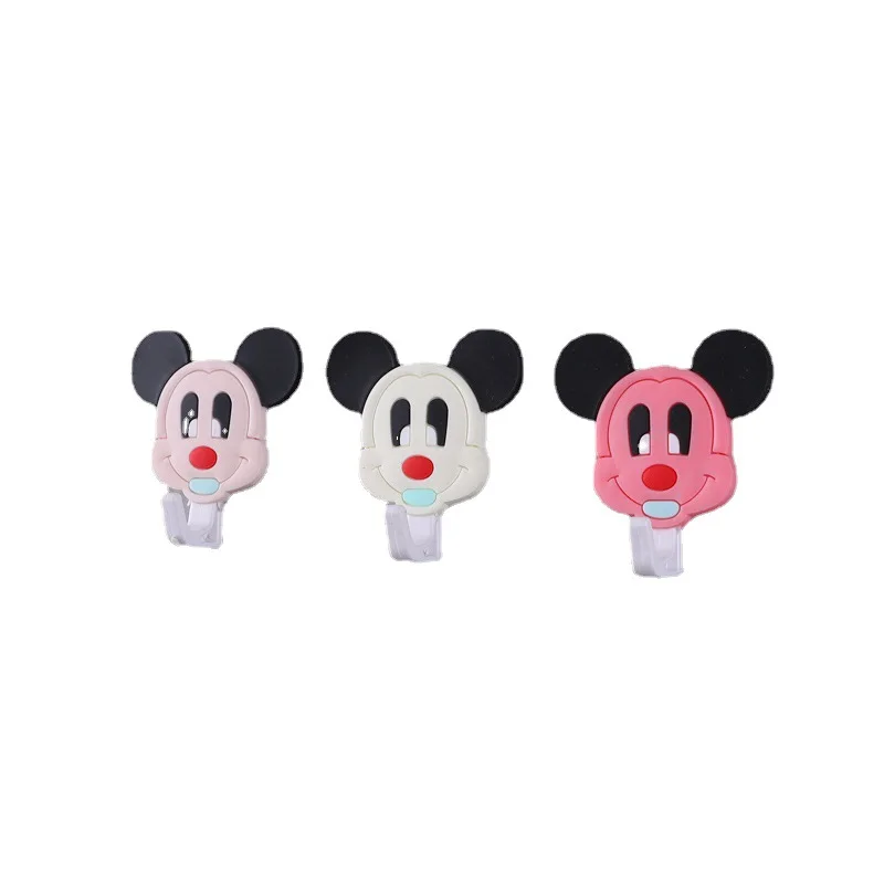 

Disney Anime Kawaii Toys Strong Viscose Non-punching Hook Cute Mickey Mouse Stick Hook Household Bathroom Wall Stick Hook Gift