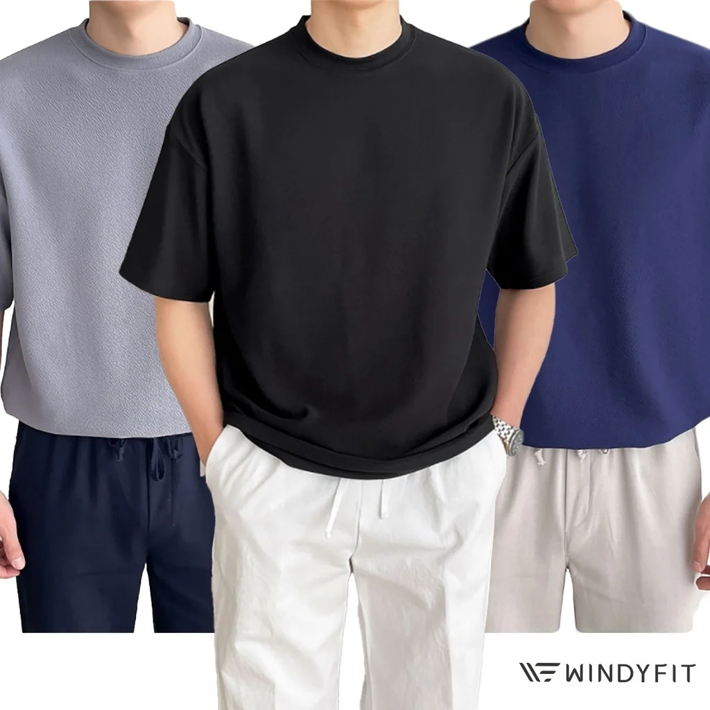 

T Shirt Men Oversized Tee Plain Tshirt Korean Style Fashion Man Casual Crewneck Short Sleeve T-shirts