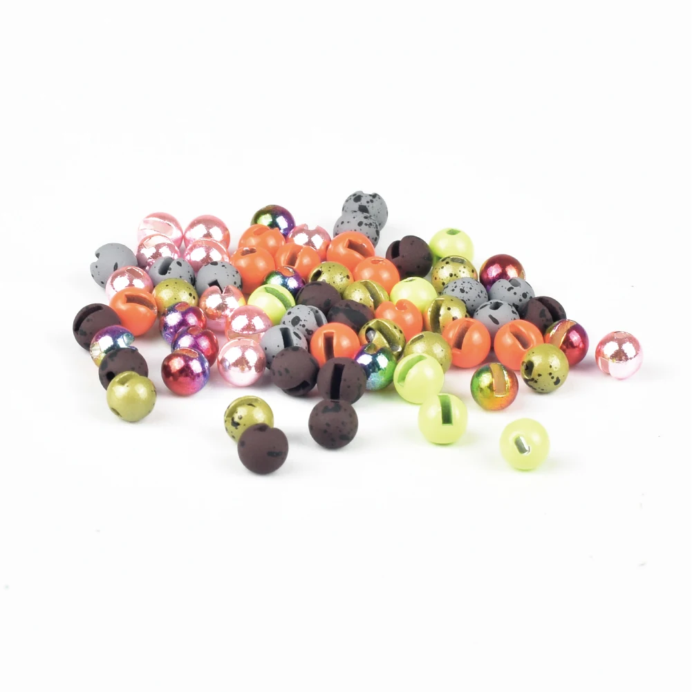 MUUNN 100pcs 1.5-3.5mm Tungsten Slotted Beads Fly Tying Material Multi-Color Fly Fishing Tungsten Beads fly ting beads Fly Tying
