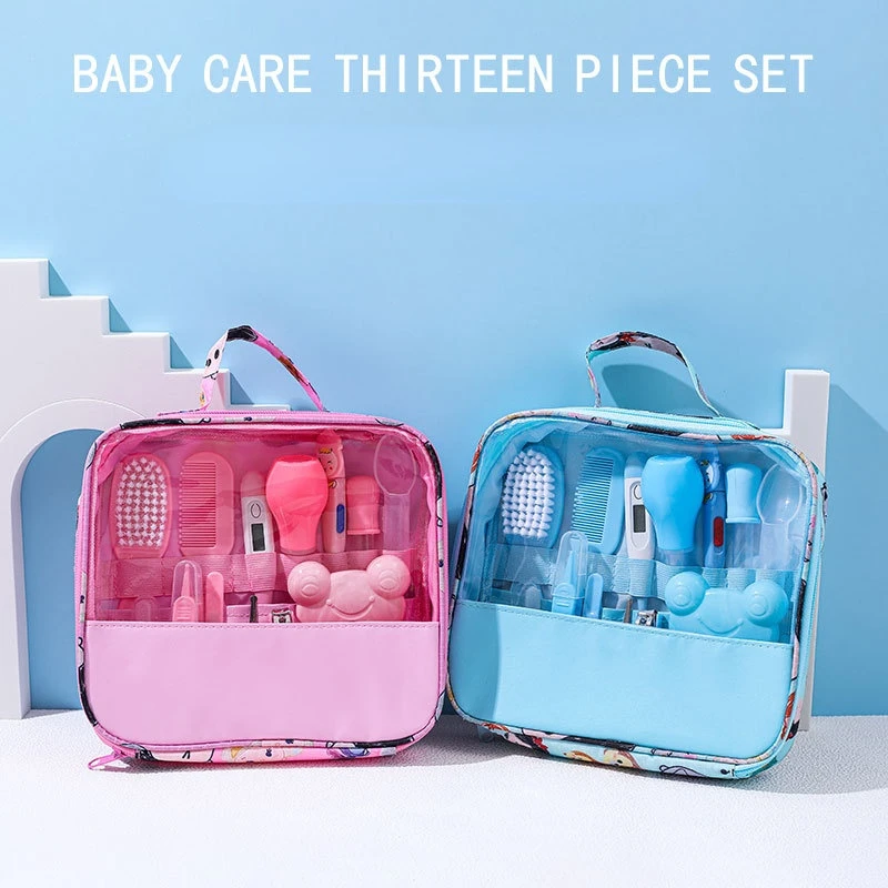 

Baby Health Care Kit Newborn Nail Hair Thermometer Grooming Brush Kit Clipper Scissor Multifunction Kid Toiletries Kit Baby Care