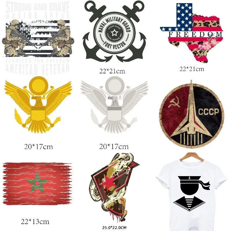 

Military Patches on Clothes Iron-on Transfers for Clothing Thermoadhesive Patches USA Flag Soldier Stickers DIY Cccp Badge Patch