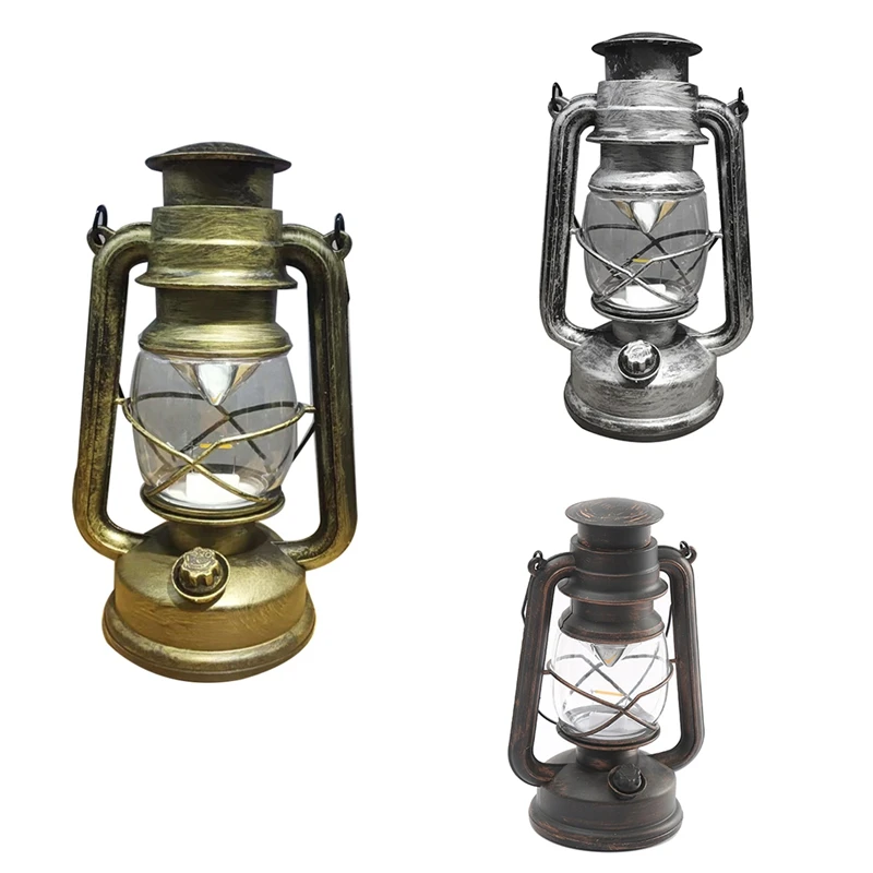 

25Cm Iron Antique Bronze Oil Lanterns (Cover) Portable Outdoor Camping Lamp Leak-Proof Seal Lights