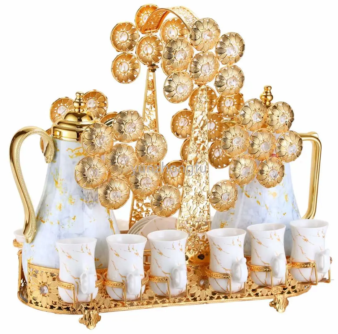 

New Design Arabic style vacuum coffee pot cup set with glass liner High quality thermal coffee pot