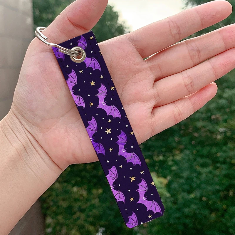 

Fashion Watercolor Bats in Purple Keychains Strap Keyring Hanging Holder Bag Car Wallet Trinket Keychain Hanging Bag gifts