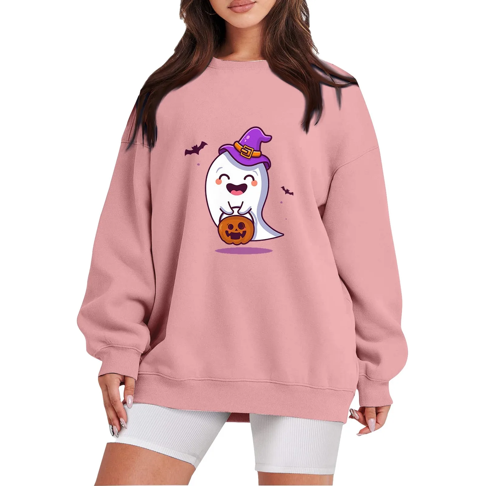 

Пуловер женский с круглым вырезом и длинным рукавом, на Хэллоуин