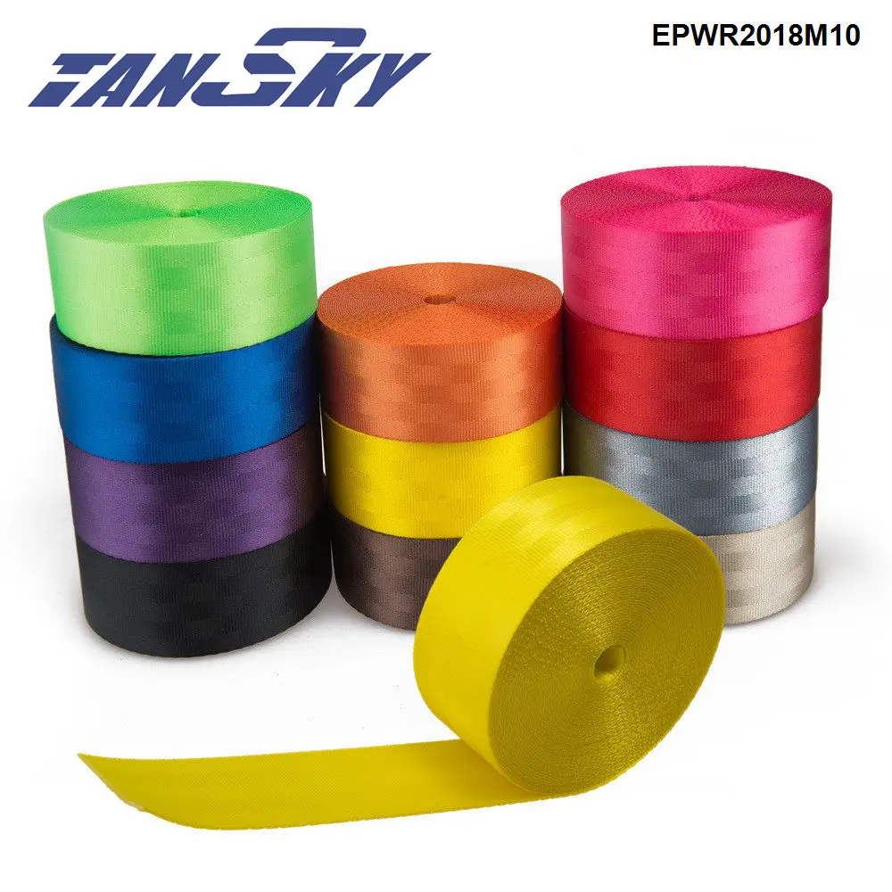 

TANSKY L:10M Racing Safety Seat Belt/Car Webbing Fabric Harness For BMW/For Honda/ For Toyota/ For vw EPWR2018M10