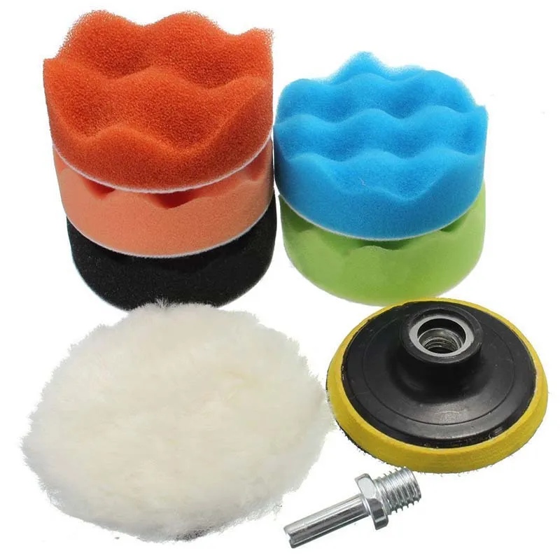 

8PCS 3/4/5/6 Inch Buffing Sponge Polishing Pad Kit Waxing For Car Polisher Tools Removes Scratches And Defect Removal