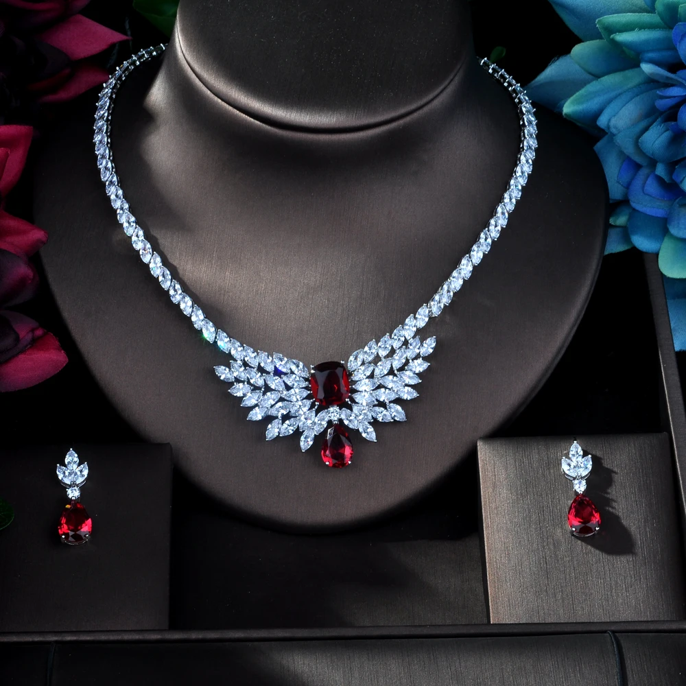 

Fashion Fashion Charm Bridal Jewelry Sets AAA Cubic Zirconia Paved Crystal Party Wedding Jewelry Necklace Set Bijoux FemmelN-154