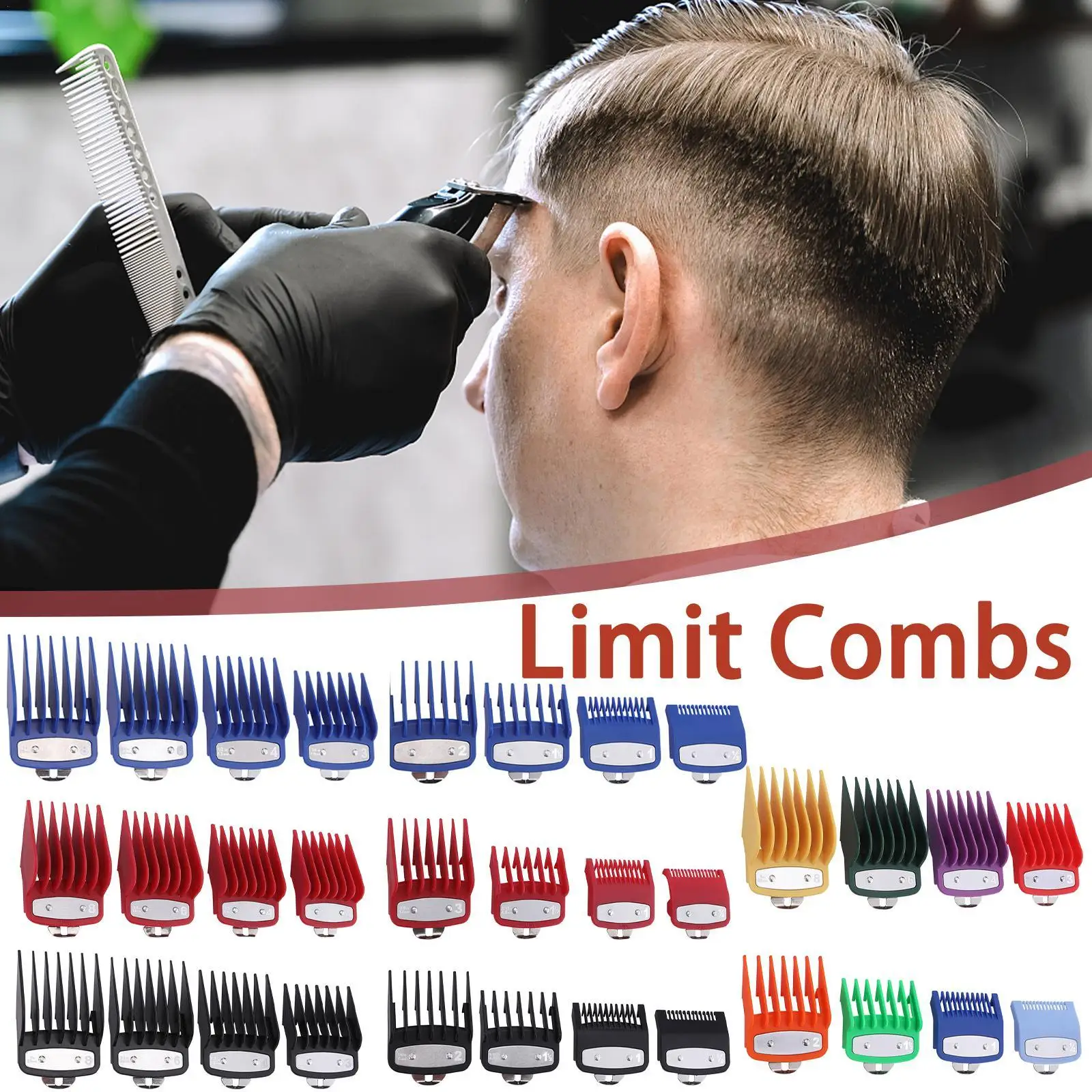 

8 Sets Of Shaver Electric Set Head Oil Head Positioning Comb Buckle Hair Limit Comb Hairdressing